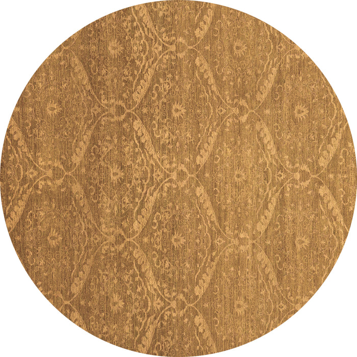 Round Abstract Brown Modern Rug, abs51brn