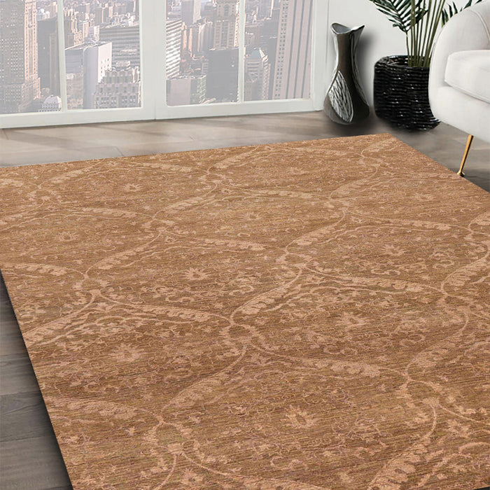 Machine Washable Abstract Red Rug in a Family Room, wshabs51