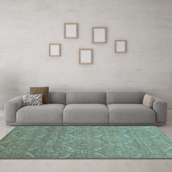 Machine Washable Abstract Light Blue Modern Rug in a Living Room, wshabs51lblu