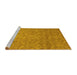 Sideview of Machine Washable Abstract Yellow Modern Rug, wshabs51yw