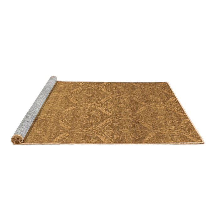 Sideview of Machine Washable Abstract Brown Modern Rug, wshabs51brn