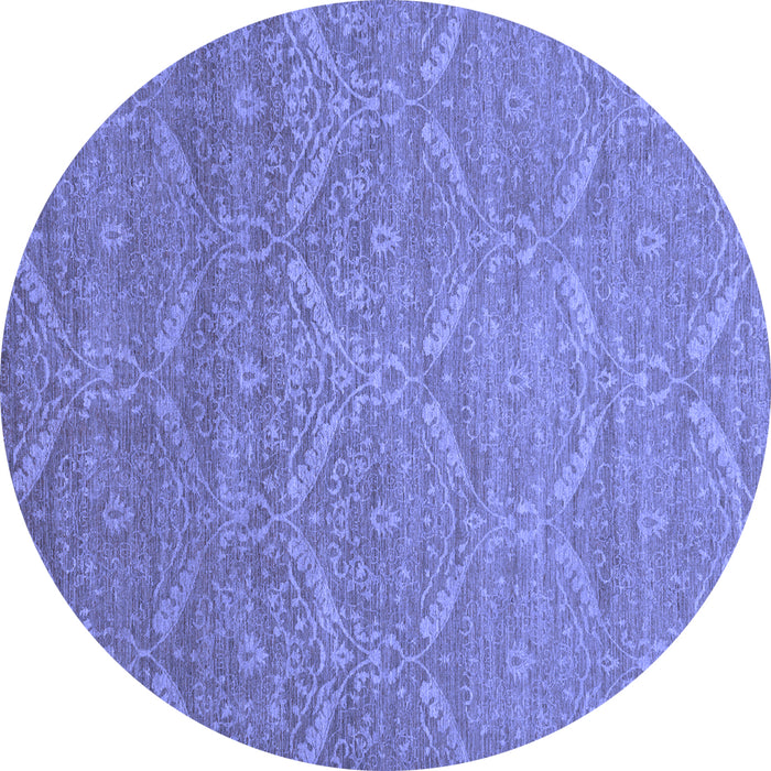 Round Machine Washable Abstract Blue Modern Rug, wshabs51blu