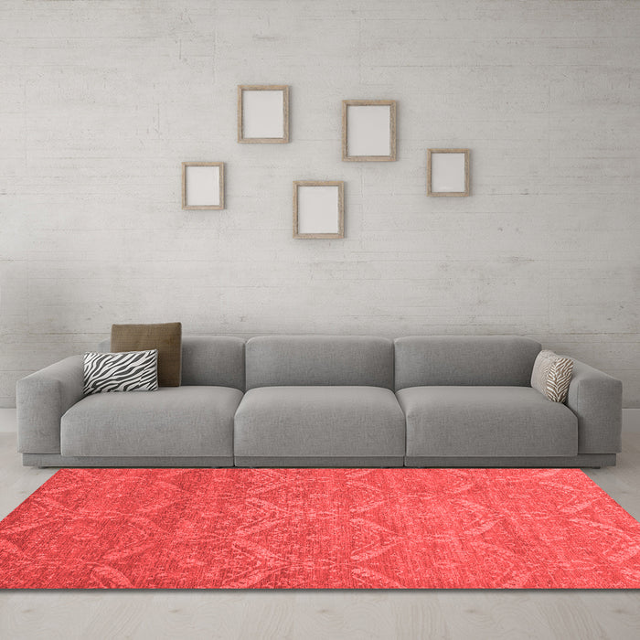 Modern Red Washable Rugs