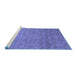 Sideview of Machine Washable Abstract Blue Modern Rug, wshabs51blu