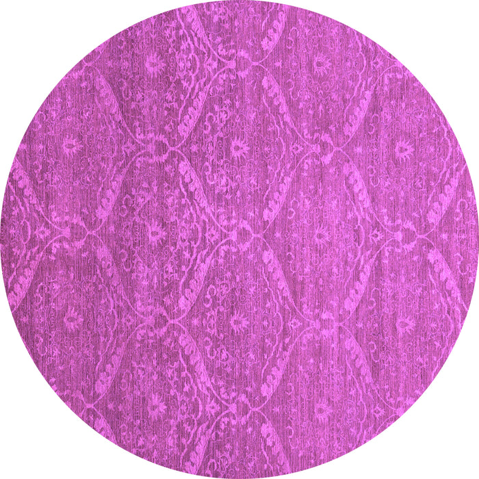Round Machine Washable Abstract Purple Modern Area Rugs, wshabs51pur