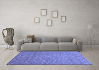 Machine Washable Abstract Blue Modern Rug, wshabs51blu