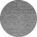 Round Abstract Gray Modern Rug, abs51gry