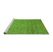 Sideview of Machine Washable Abstract Green Modern Area Rugs, wshabs51grn