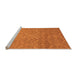 Sideview of Machine Washable Abstract Orange Modern Area Rugs, wshabs51org