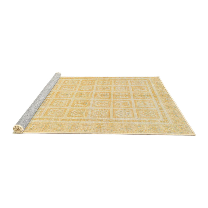Sideview of Machine Washable Abstract Sun Yellow Rug, wshabs52
