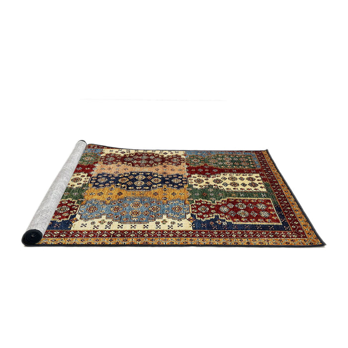 Sideview of Machine Washable Abstract Vermilion Red Rug, wshabs520