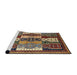 Sideview of Machine Washable Abstract Vermilion Red Rug, wshabs520