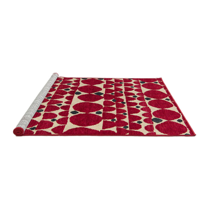 Sideview of Machine Washable Abstract Brown Sugar Brown Rug, wshabs5200