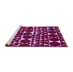 Sideview of Machine Washable Abstract Purple Modern Area Rugs, wshabs5200pur