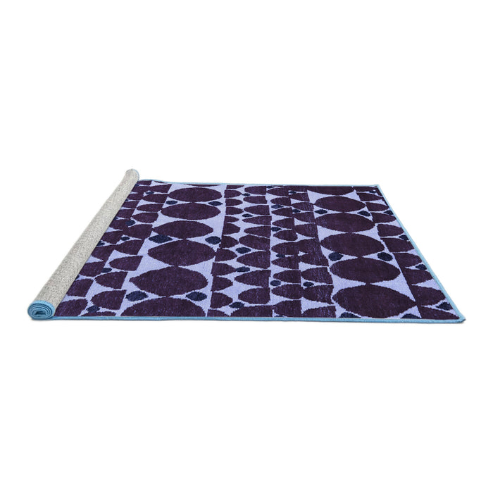 Sideview of Machine Washable Abstract Blue Modern Rug, wshabs5200blu