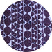 Round Abstract Blue Modern Rug, abs5200blu