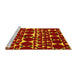 Sideview of Machine Washable Abstract Yellow Modern Rug, wshabs5200yw