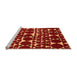 Sideview of Machine Washable Abstract Orange Modern Area Rugs, wshabs5200org