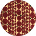 Round Abstract Brown Modern Rug, abs5200brn