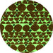 Round Abstract Green Modern Rug, abs5200grn