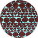 Round Abstract Light Blue Modern Rug, abs5200lblu