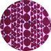 Round Machine Washable Abstract Purple Modern Area Rugs, wshabs5200pur