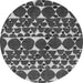 Round Machine Washable Abstract Gray Modern Rug, wshabs5200gry