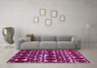 Machine Washable Abstract Purple Modern Area Rugs in a Living Room, wshabs5200pur