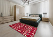 Abstract Brown Modern Rug in a Bedroom, abs5200