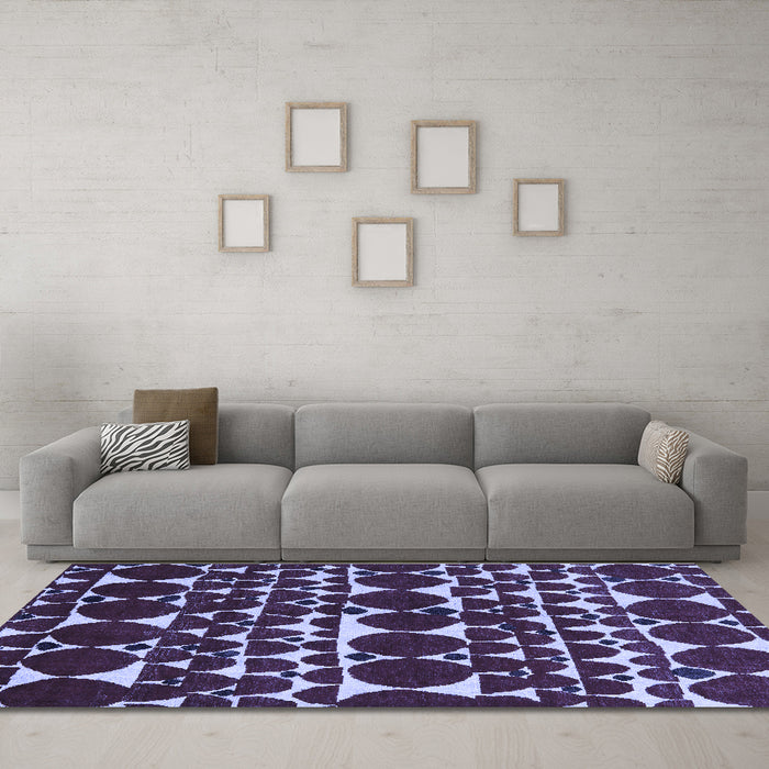 Machine Washable Abstract Blue Modern Rug in a Living Room, wshabs5200blu