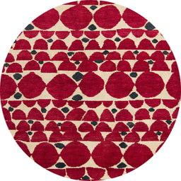 Round Abstract Brown Modern Rug, abs5200