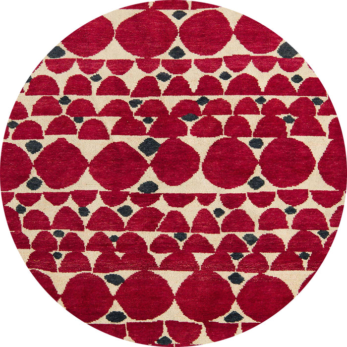 Round Abstract Brown Modern Rug, abs5200