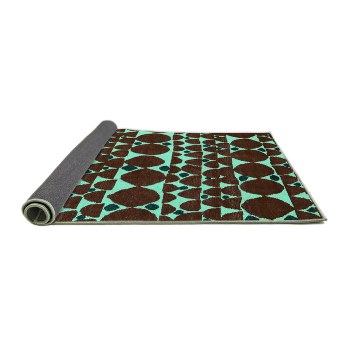 Sideview of Abstract Turquoise Modern Rug, abs5200turq