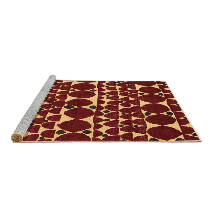 Sideview of Machine Washable Abstract Brown Modern Rug, wshabs5200brn