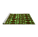 Sideview of Machine Washable Abstract Green Modern Area Rugs, wshabs5200grn