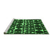 Sideview of Machine Washable Abstract Emerald Green Modern Area Rugs, wshabs5200emgrn