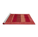 Sideview of Machine Washable Abstract Fire Red Rug, wshabs5201