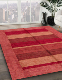 Abstract Red Modern Rug, abs5201