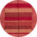 Round Abstract Red Modern Rug, abs5201