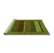 Sideview of Machine Washable Abstract Green Modern Area Rugs, wshabs5201grn