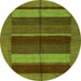 Round Abstract Green Modern Rug, abs5201grn