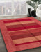 Abstract Red Modern Rug in Family Room, abs5201