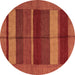 Round Abstract Brown Modern Rug, abs5201brn