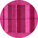 Round Abstract Pink Modern Rug, abs5201pnk