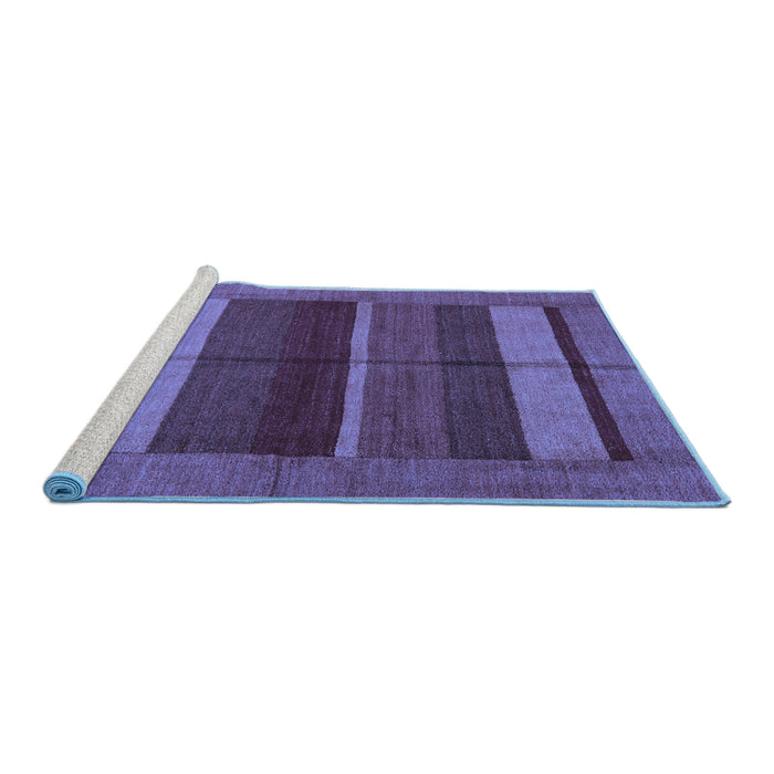 Sideview of Machine Washable Abstract Blue Modern Rug, wshabs5201blu