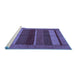 Sideview of Machine Washable Abstract Blue Modern Rug, wshabs5201blu