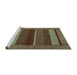 Sideview of Machine Washable Abstract Turquoise Modern Area Rugs, wshabs5201turq