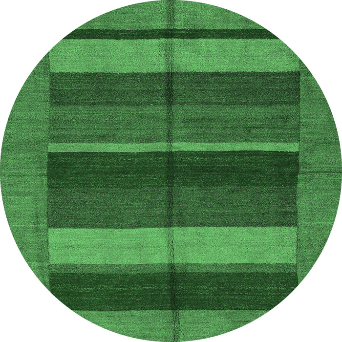 Round Abstract Emerald Green Modern Rug, abs5201emgrn