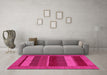 Machine Washable Abstract Pink Modern Rug in a Living Room, wshabs5201pnk