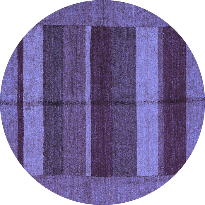 Round Abstract Blue Modern Rug, abs5201blu